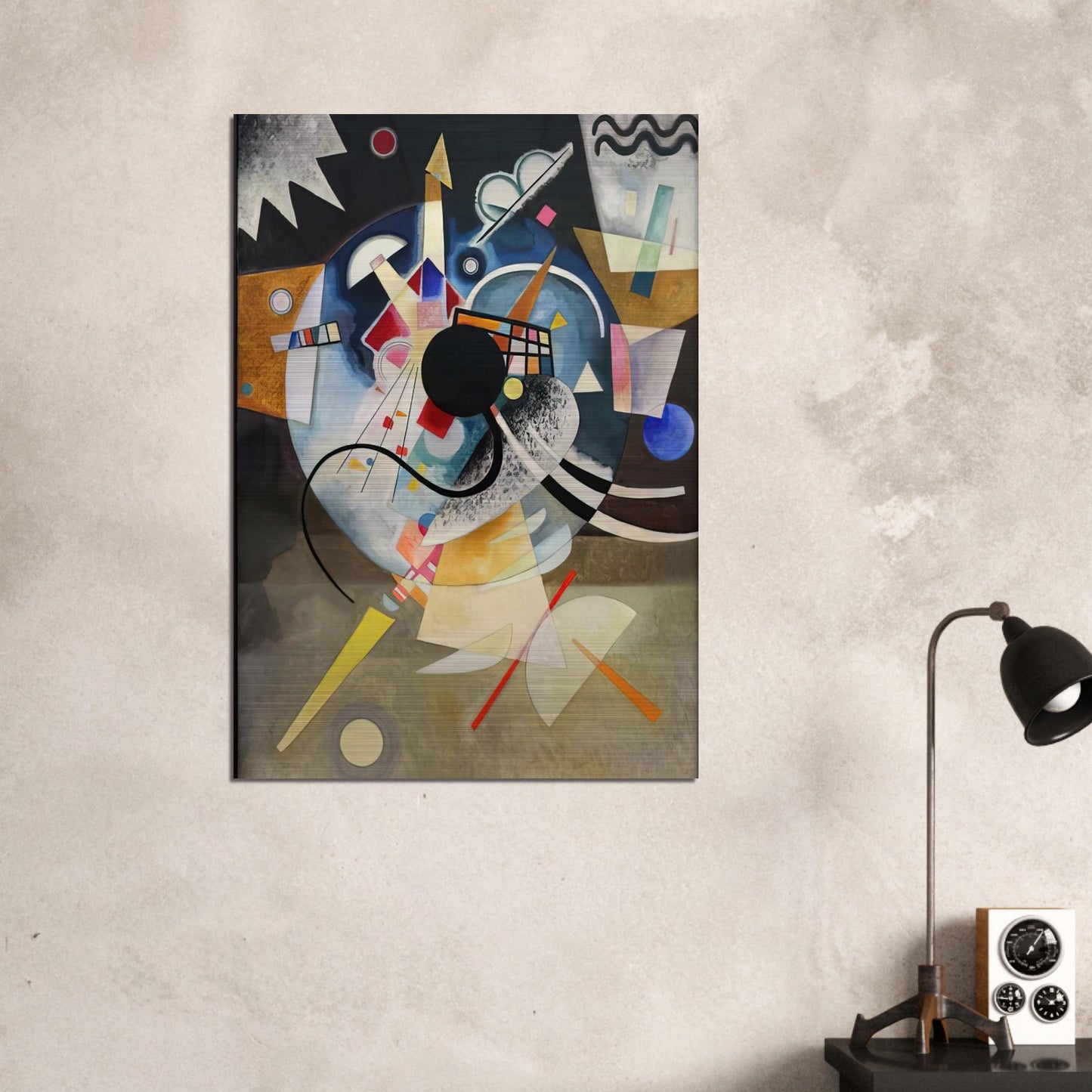 A CENTRE 1924 - Wassily Kandinsky Brushed Aluminum Print - 70x100 cm / 28x40 inches | Wassily Kandinsky Aluminum Print | Wassily Kandinsky Prints