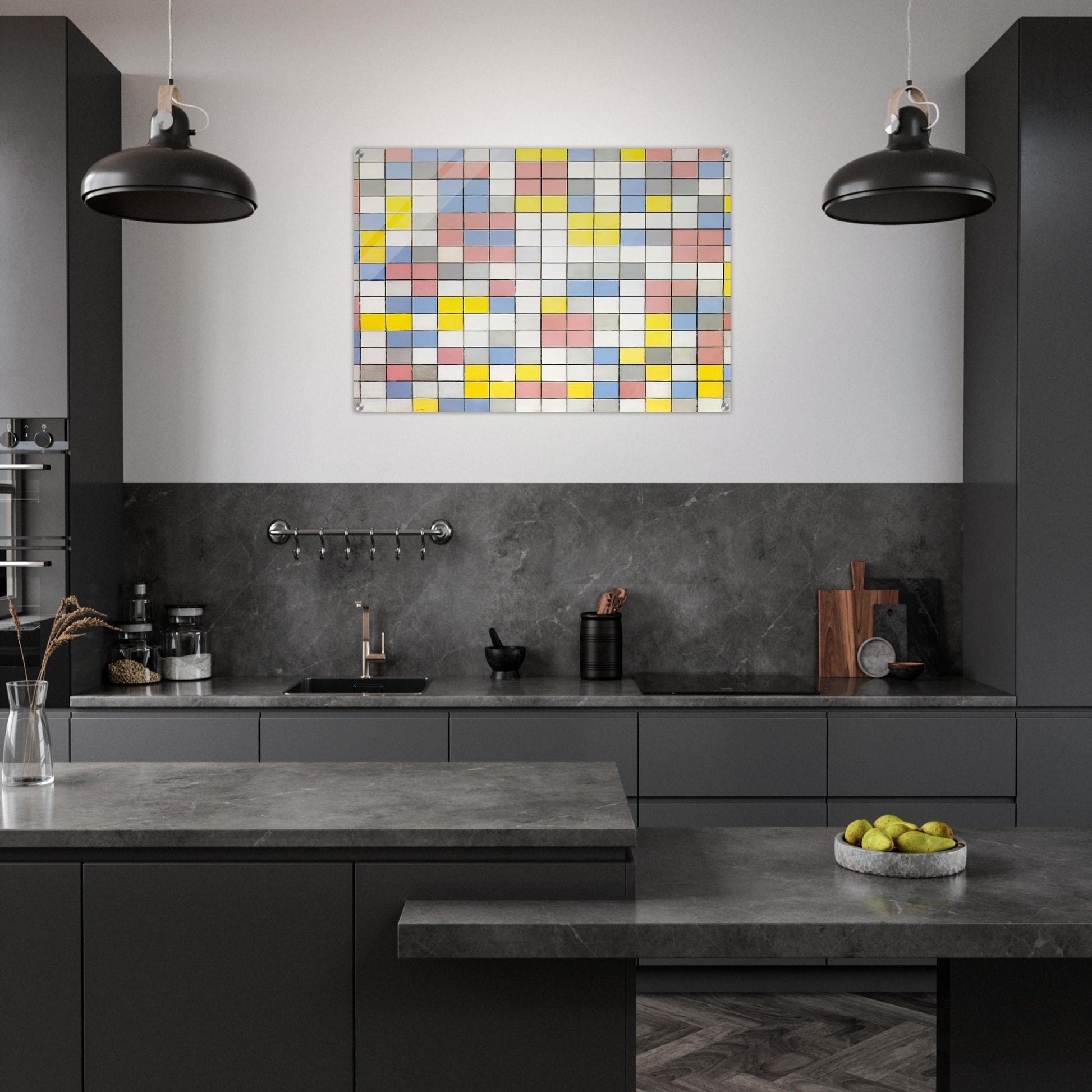 Composition with Grid IX - Piet Mondrian Acrylic Print - 70x100 cm / 28x40″ inches