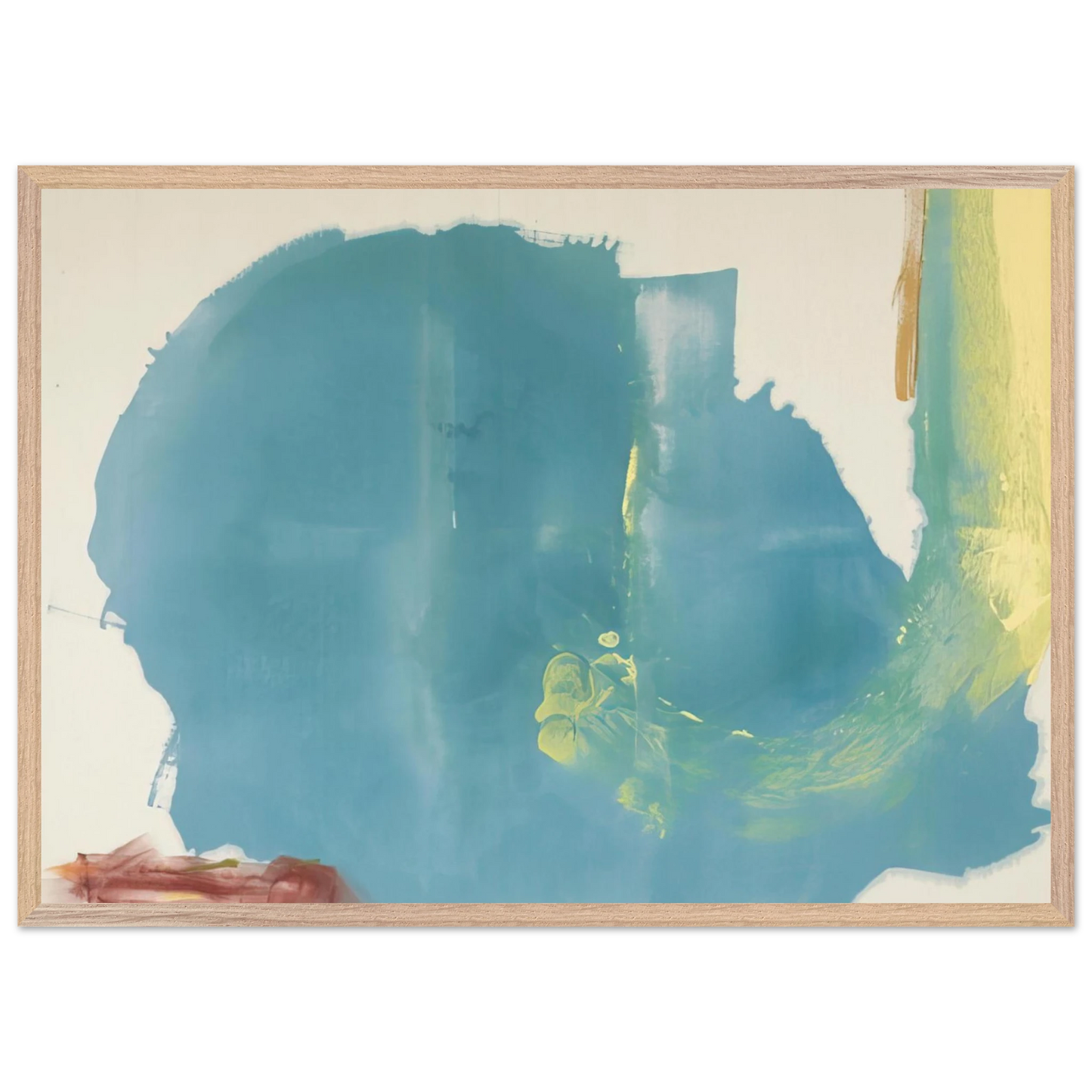 Helen Frankenthaler - Where Necessary - 1977 Wall art - 28x43  cm / XL (11x17 inches) - Premium Wooden Framed Poster With Fine Art Paper - Wood frame