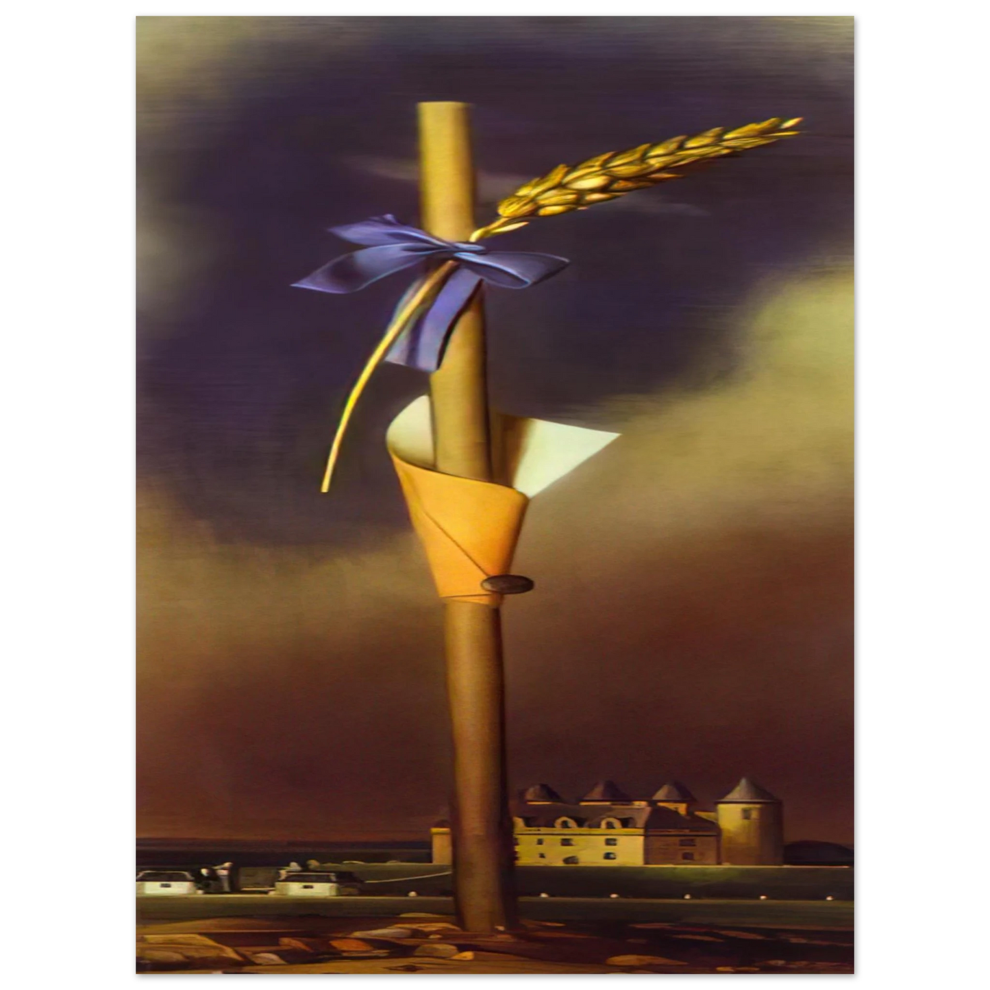 Salvador Dali - BLUE KNOT AND EAR OF WHEAT NEXT TO THE CASTLE Fine Art Poster - Default Title