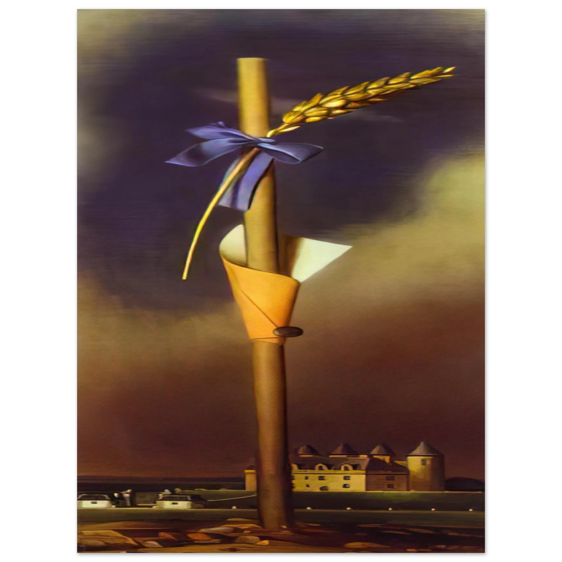 Salvador Dali - BLUE KNOT AND EAR OF WHEAT NEXT TO THE CASTLE Fine Art Poster - Default Title