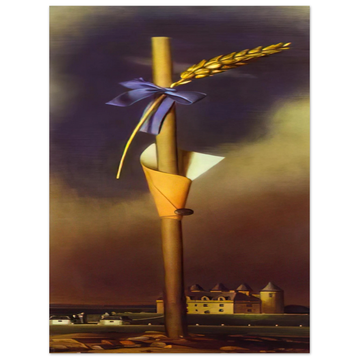 Salvador Dali - BLUE KNOT AND EAR OF WHEAT NEXT TO THE CASTLE  75x100 cm / 30x40inches Fine Art Poster