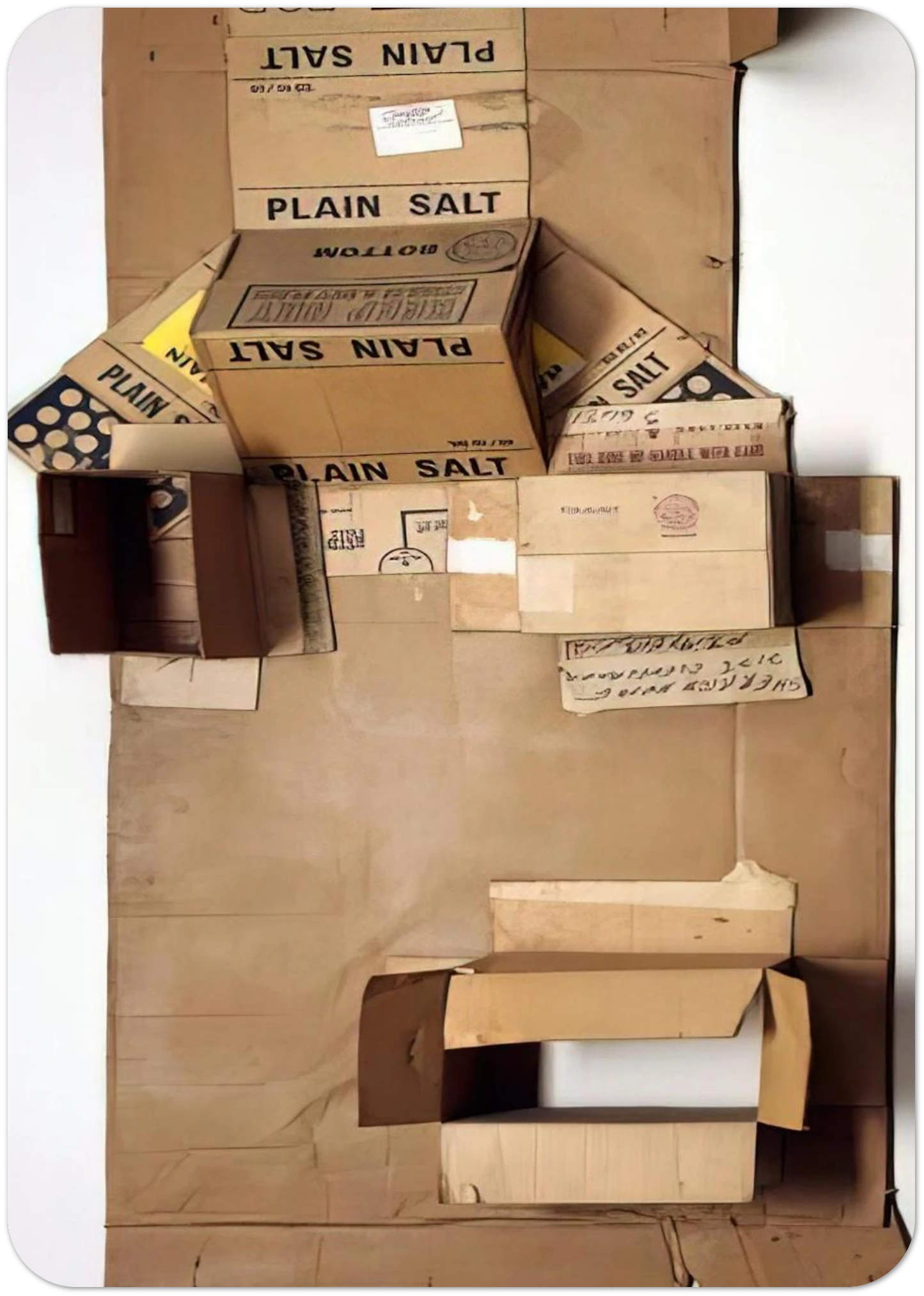 PLAIN SALT CARDBOARD 1971 By Robert Rauschenberg Pack of 10 Post Cards | Robert Rauschenberg Post Cards | A6 (10.5 x 14.8 cm) - 4.1 x 5.8 inches