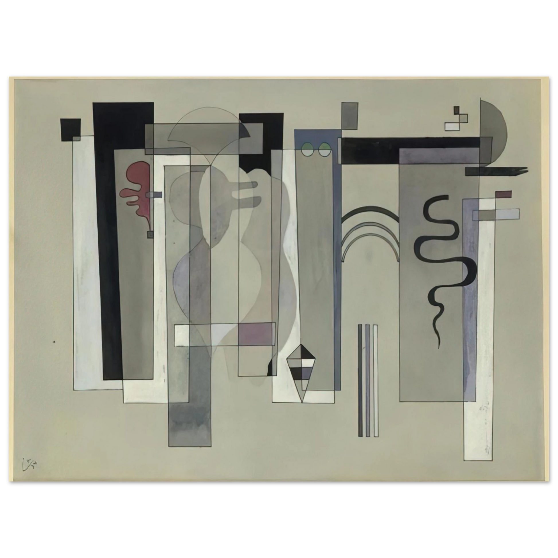 Wassily Kandinsky - SURFACES MEETING 1934 Fine Art Poster - Default Title