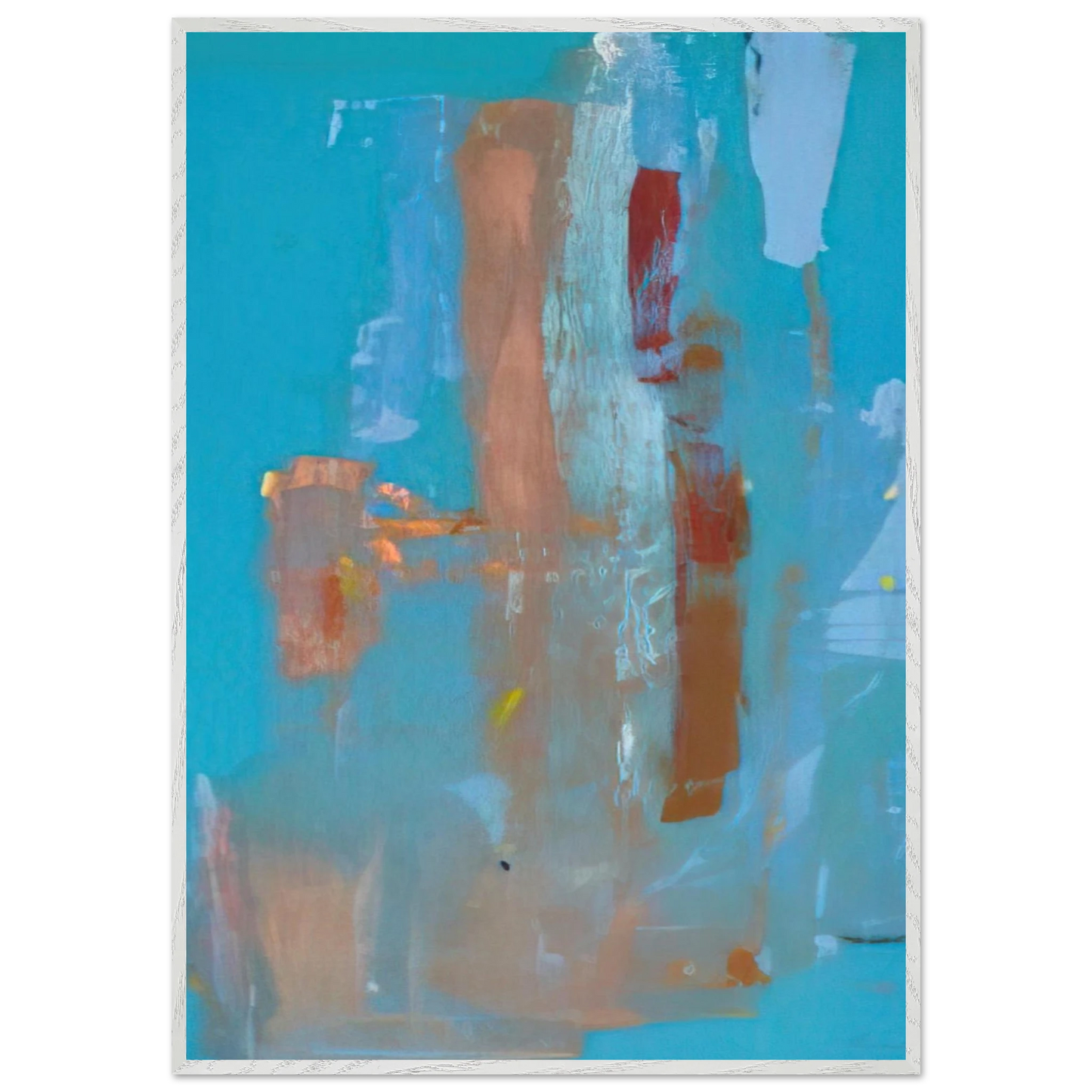 Helen Frankenthaler - In on Blue - 1976 Wall art - 60x90 cm / 24x36 inches - Premium Wooden Framed Poster With Fine Art Paper - White frame