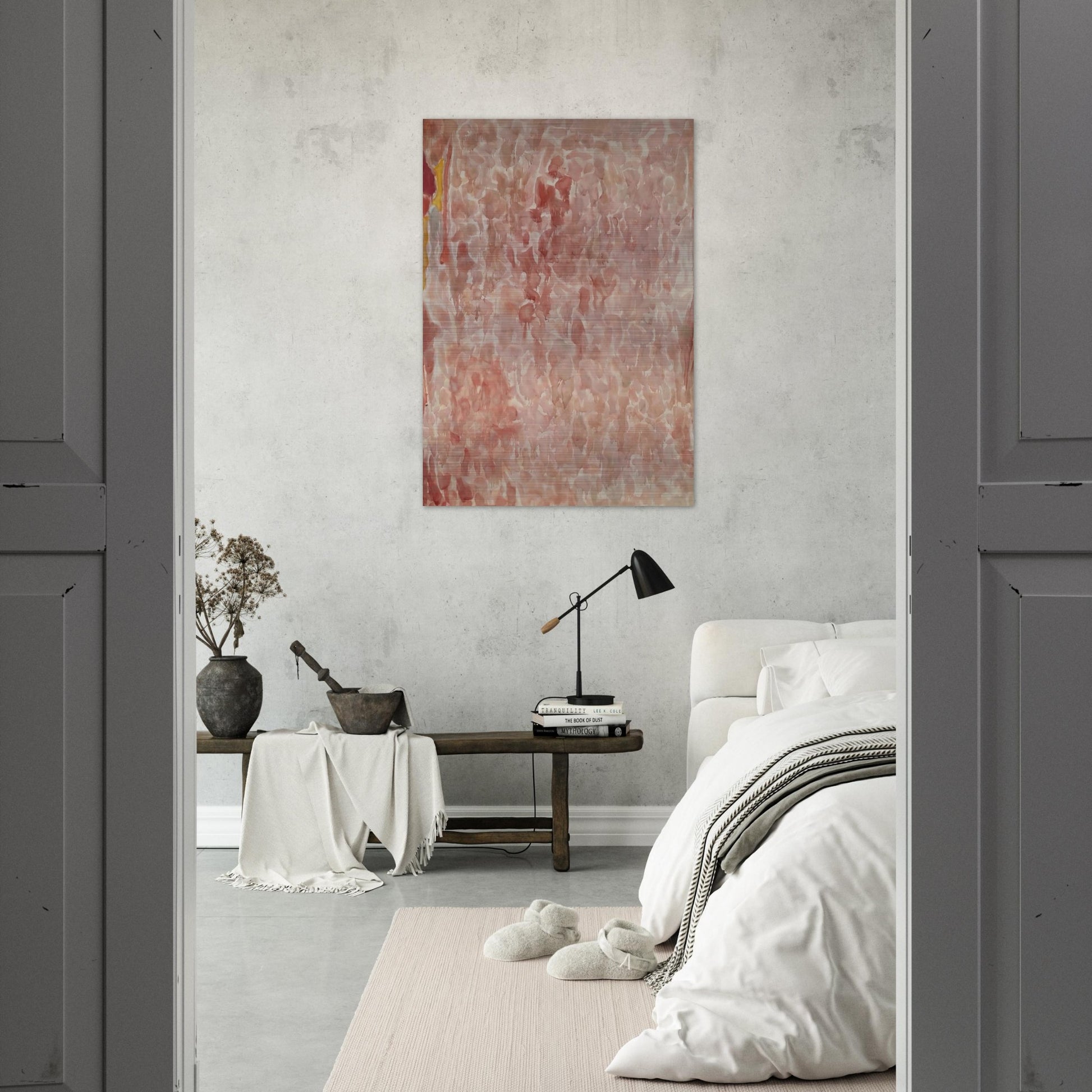 Red and Pink - Sam Francis Brushed Aluminum Print - 70x100 cm / 28x40 inches | Sam Francis Aluminum Print | Sam Francis Prints