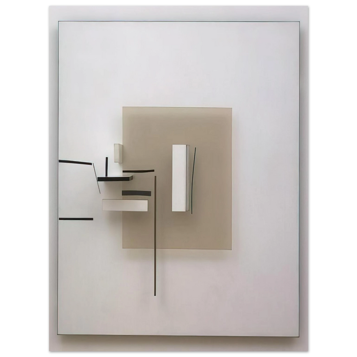Victor Pasmore - SYNTHETIC CONSTRUCTION WHITE AND BLACK 1966  75x100 cm / 30x40inches Fine Art Poster