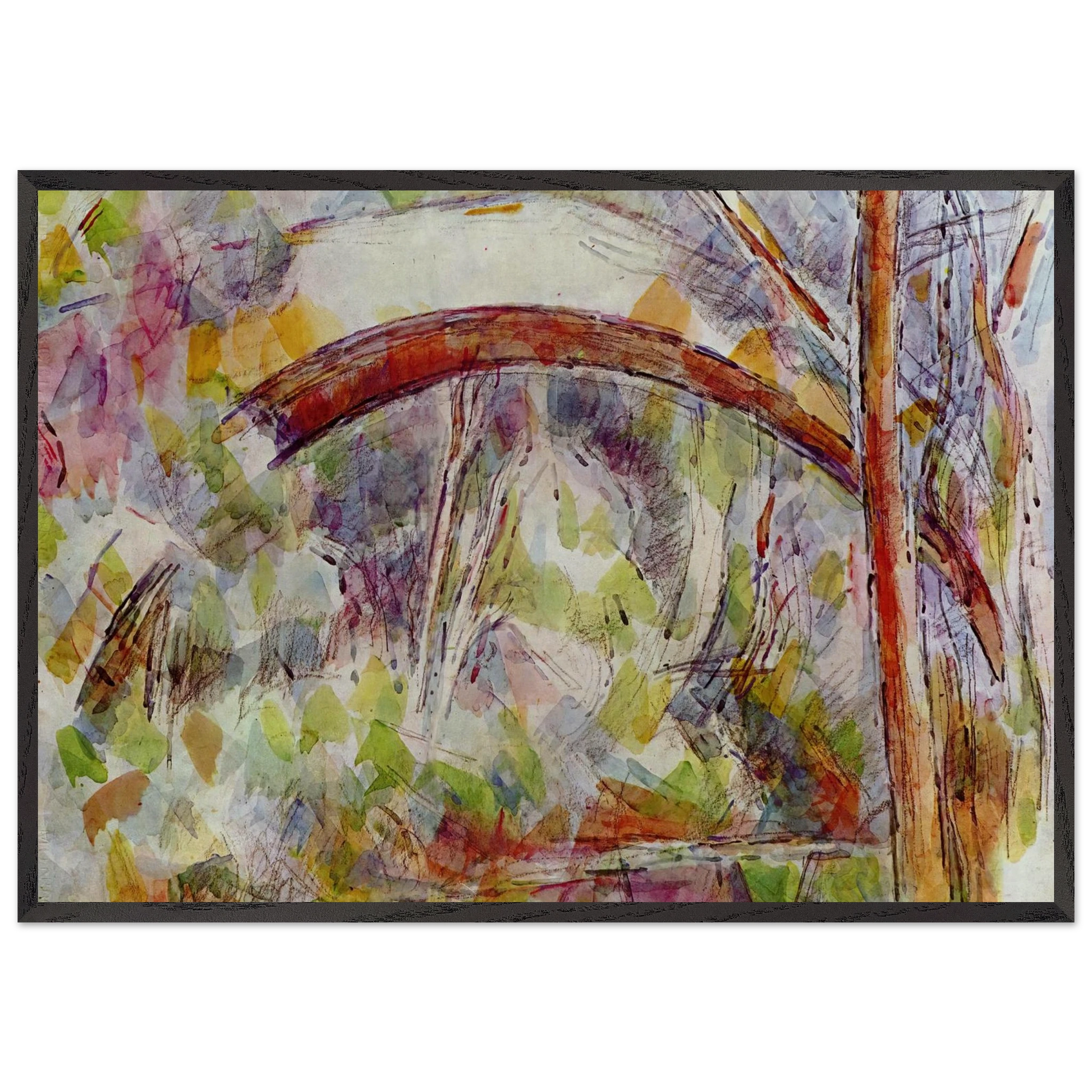 River at the bridge of the three sources - Paul Cezanne Framed Art Print – Black Wooden Frame - Default Title - -Framed Art Print