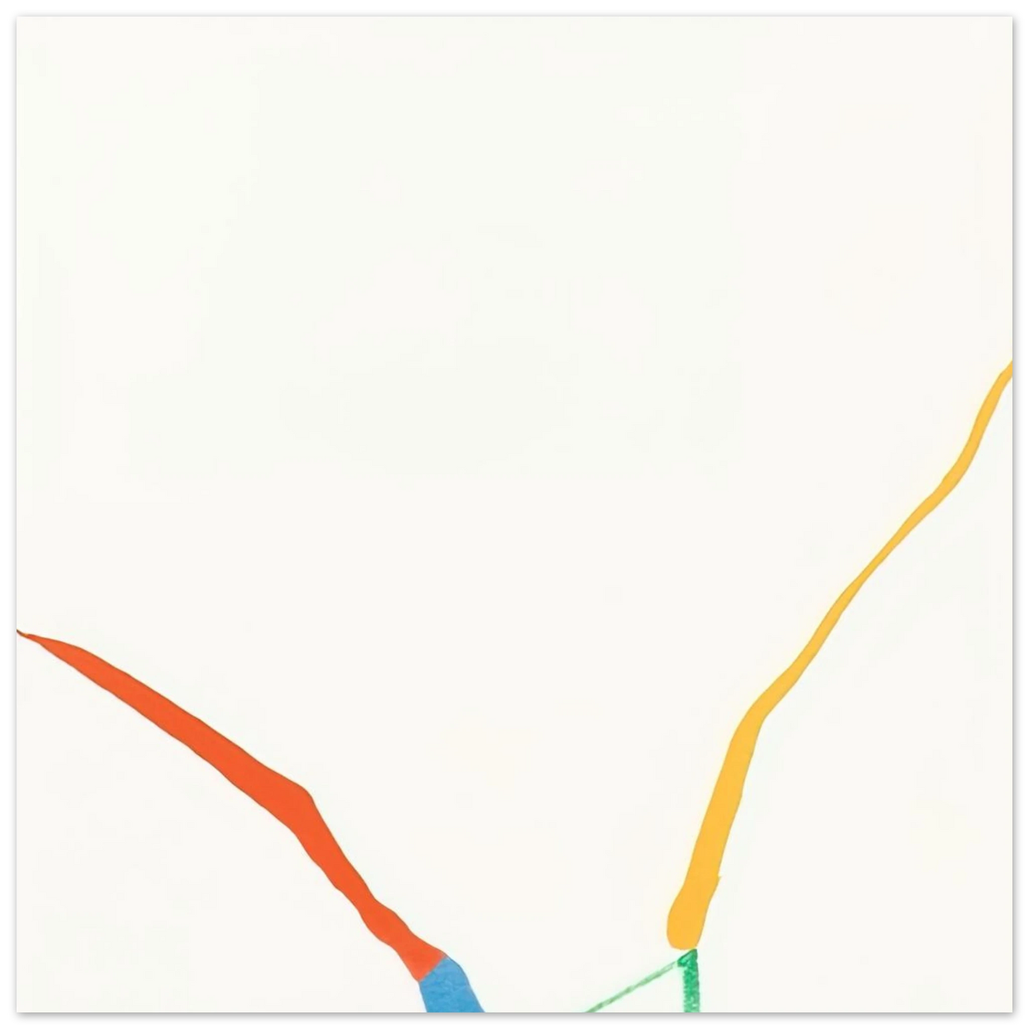 Helen Frankenthaler - What Red Lines Can Do - 1970 Wall art - 70x100 cm / 28x40 inches - Premium Wooden Framed Poster With Fine Art Paper - Wood frame