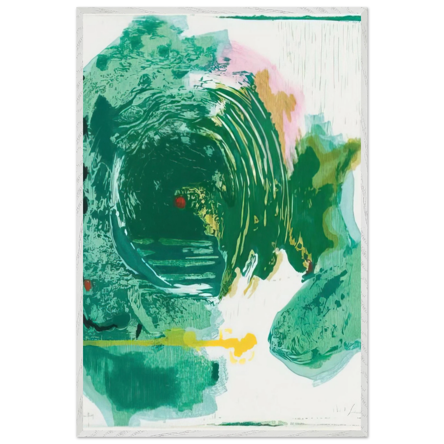 Helen Frankenthaler - Radius - 1993 Wall art - 30x30 cm / 12x12 inches - Premium Wooden Framed Poster With Fine Art Paper - Black frame
