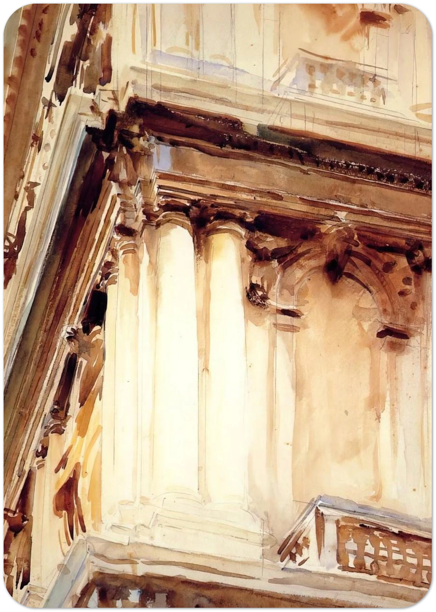 Palazzo Corner della Ca Grande By John Singer Sargent Pack of 10 Post Cards | John Singer Sargent Post Cards | A6 (10.5 x 14.8 cm) - 4.1 x 5.8 inches