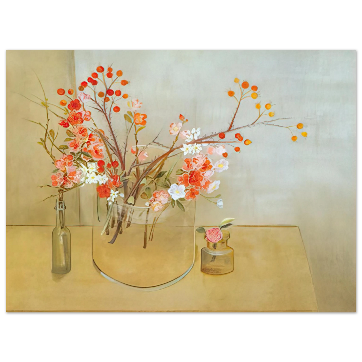 Morris Graves - Winter Bouquet flowering quince, rosehaws, narcissus, winter rose and camellia - 1977 Fine Art Poster - Default Title