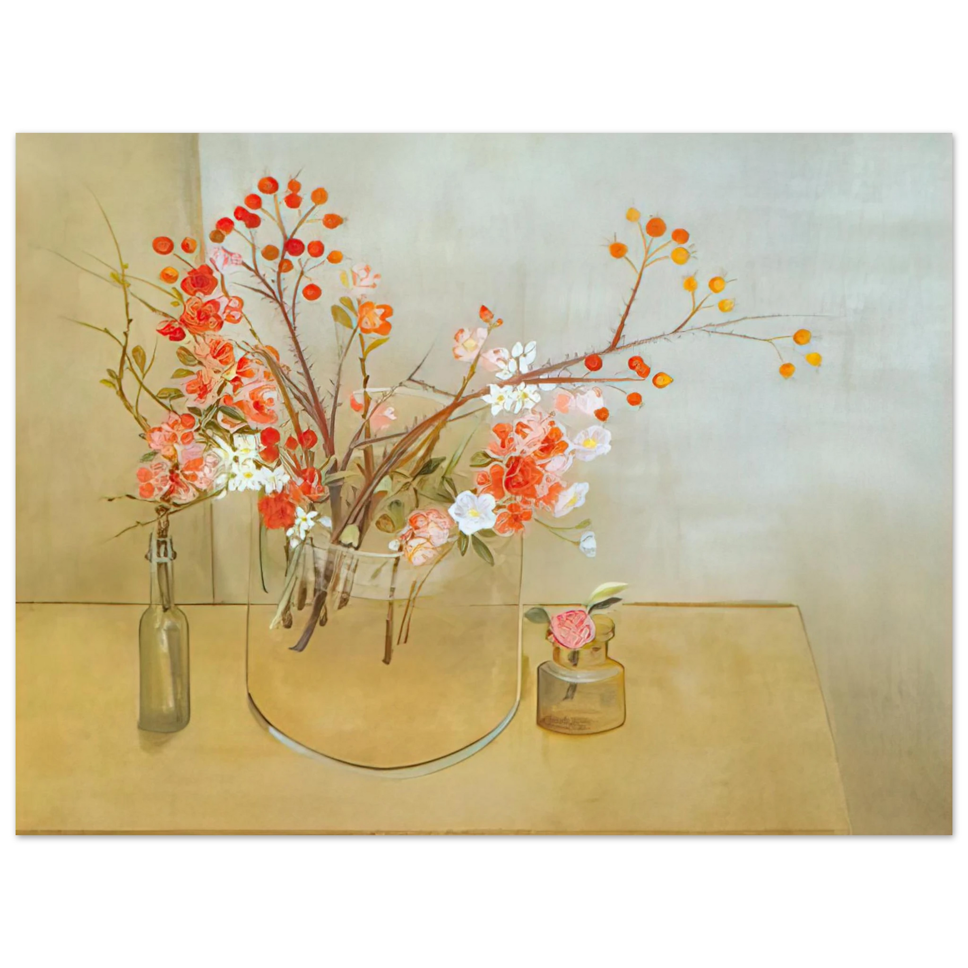 Morris Graves - Winter Bouquet flowering quince, rosehaws, narcissus, winter rose and camellia - 1977 Fine Art Poster - Default Title