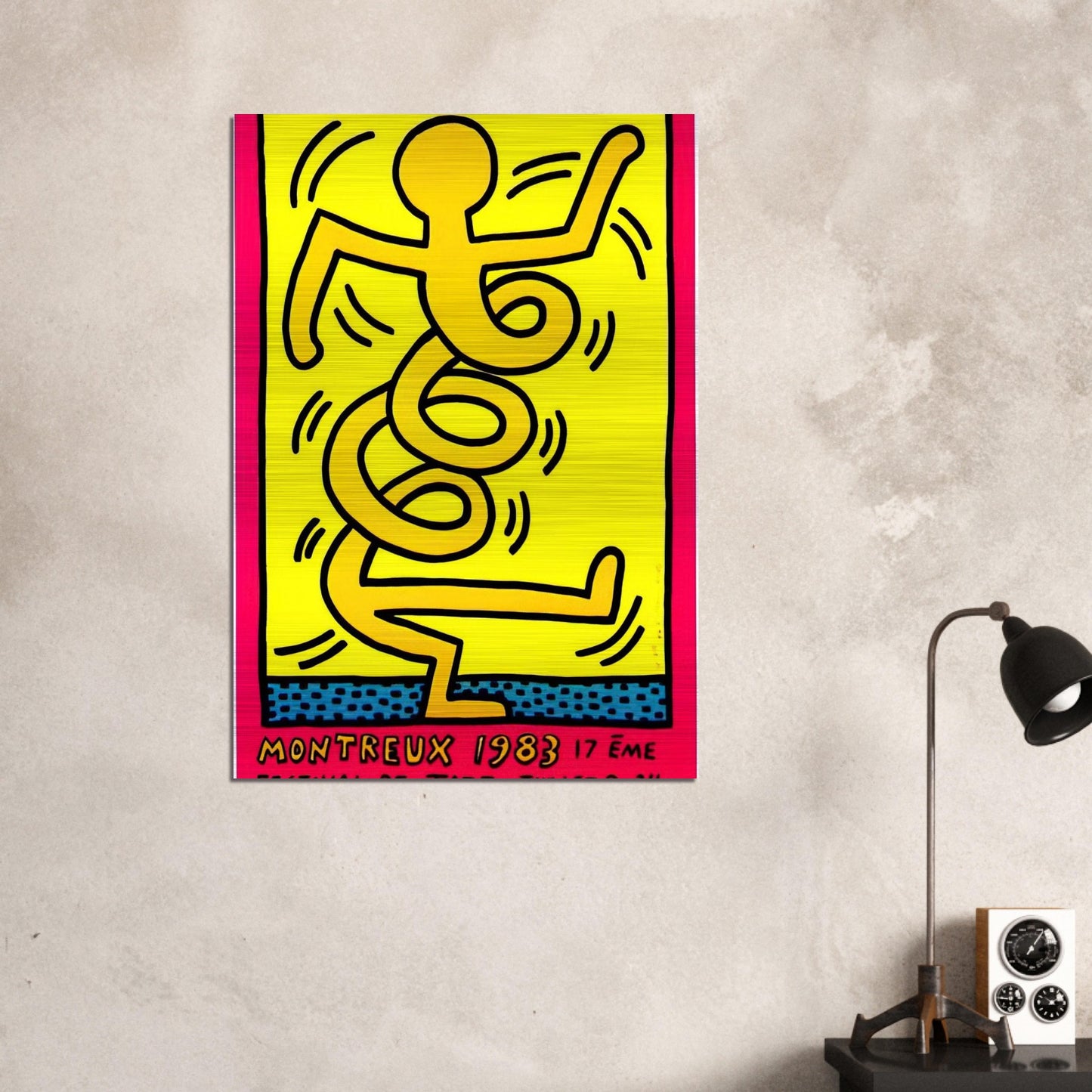 MONTREUX 1983 - Keith Haring Brushed Aluminum Print - 70x100 cm / 28x40 inches | Keith Haring Aluminum Print | Keith Haring Prints