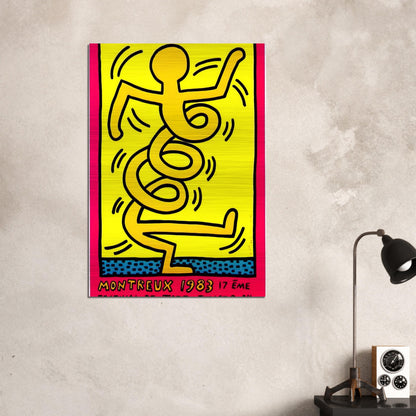 MONTREUX 1983 - Keith Haring Brushed Aluminum Print - 70x100 cm / 28x40 inches | Keith Haring Aluminum Print | Keith Haring Prints