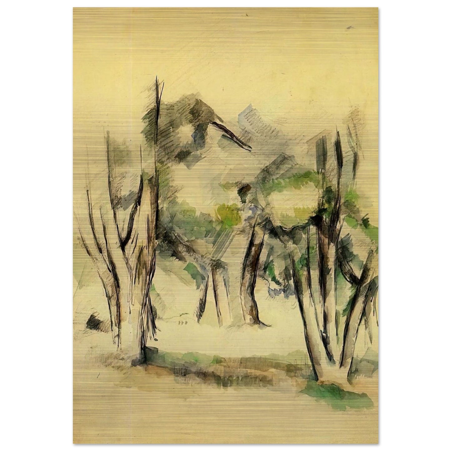 Trees - Paul Cézanne Brushed Aluminum Print - 70x100 cm / 28x40 inches | Paul Cézanne Aluminum Print | Paul Cézanne Prints