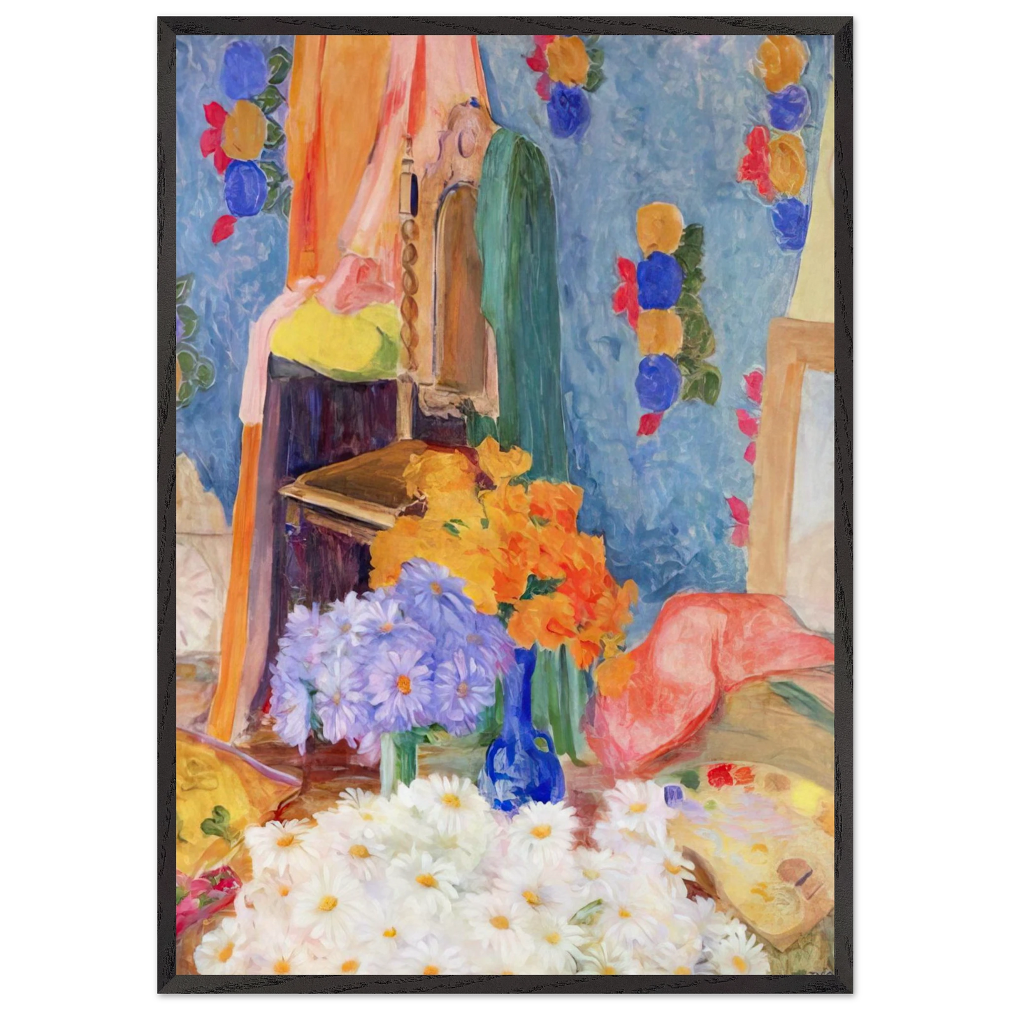 Mario De Andrades Daisies - Tarsila do Amaral Framed Art Print – Black Wooden Frame - Default Title - -Framed Art Print