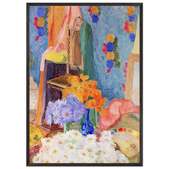 Mario De Andrades Daisies - Tarsila do Amaral 70x100 cm / 28x40 inches Framed Art Print – Black Wooden Frame