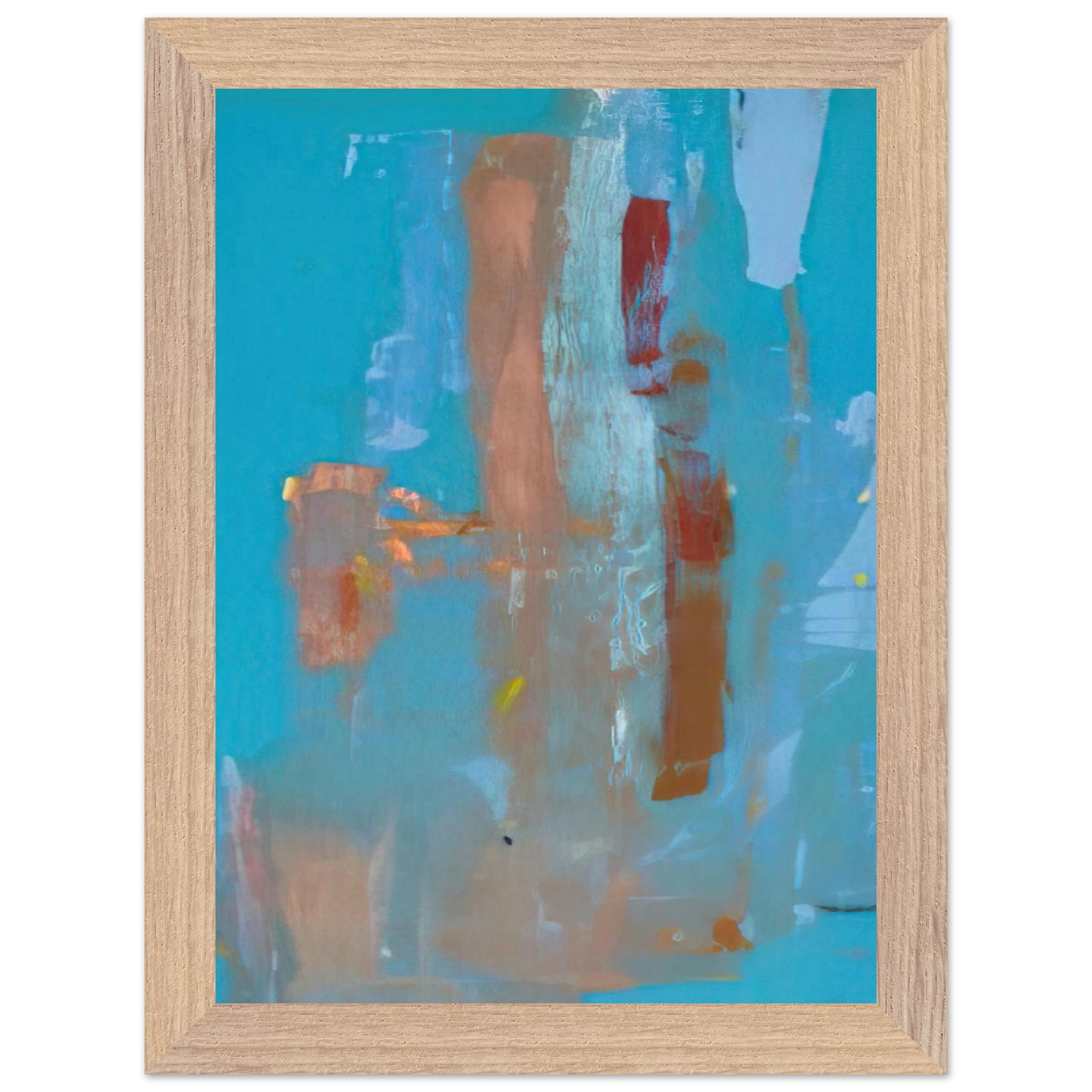Helen Frankenthaler - In on Blue - 1976 Wall art - A1 (59.4 x 84.1  cm) - Premium Wooden Framed Poster With Fine Art Paper - Black frame