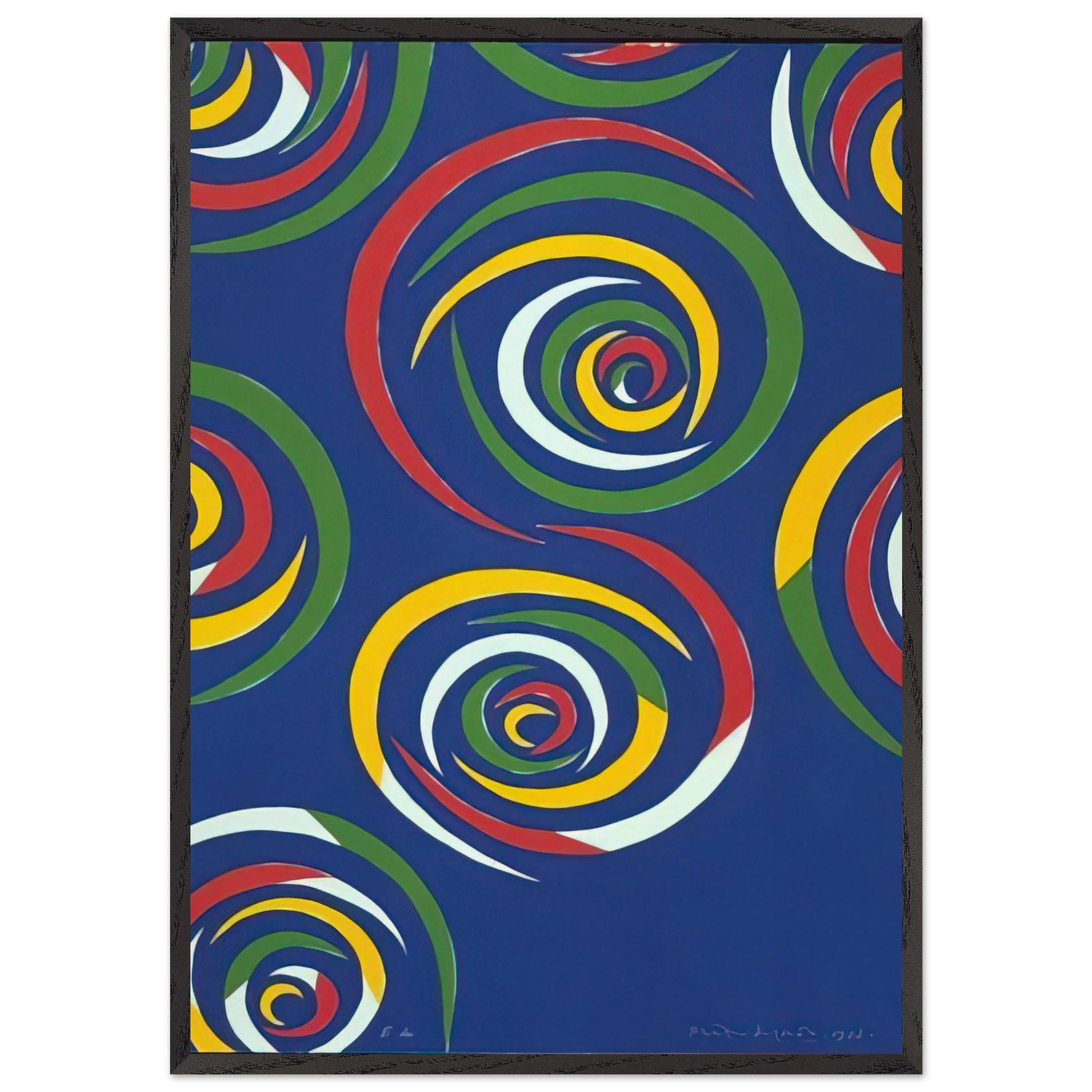 Cercles de Nuit - 1992 - Piero Dorazio Framed Art Print – Black Wooden Frame - Default Title - -Framed Art Print