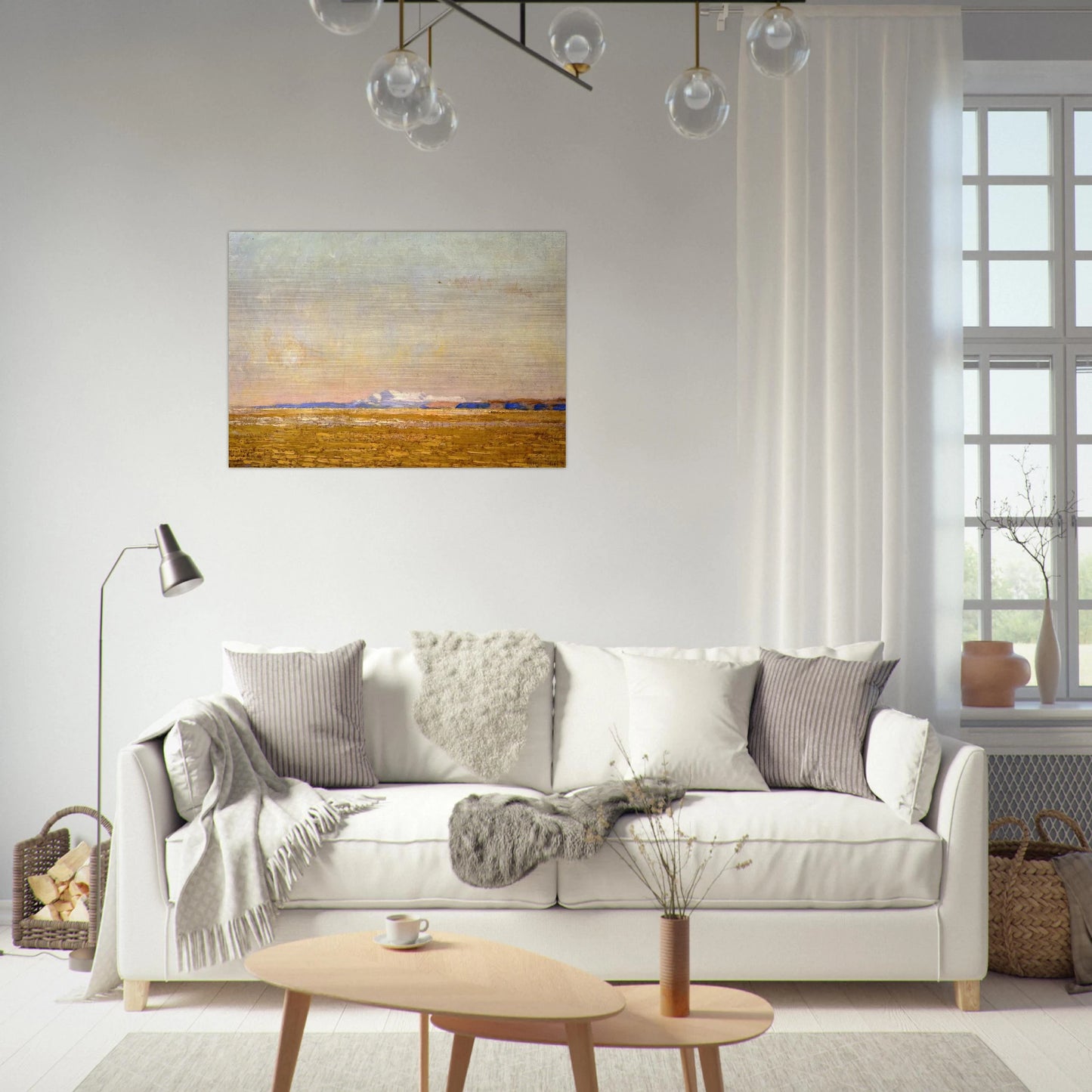 Moonrise at Sunset, Harney Desert - Childe Hassam Brushed Aluminum Print - 70x100 cm / 28x40 inches | Childe Hassam Aluminum Print | Childe Hassam Prints