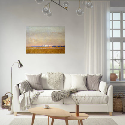 Moonrise at Sunset, Harney Desert - Childe Hassam Brushed Aluminum Print - 70x100 cm / 28x40 inches | Childe Hassam Aluminum Print | Childe Hassam Prints