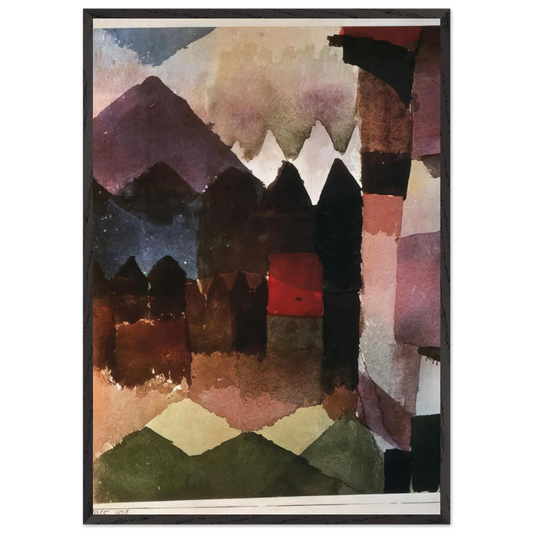 HAIRDRYER IN MARC S GARDEN 1915 - Paul Klee 70x100 cm / 28x40 inches Framed Art Print – Black Wooden Frame