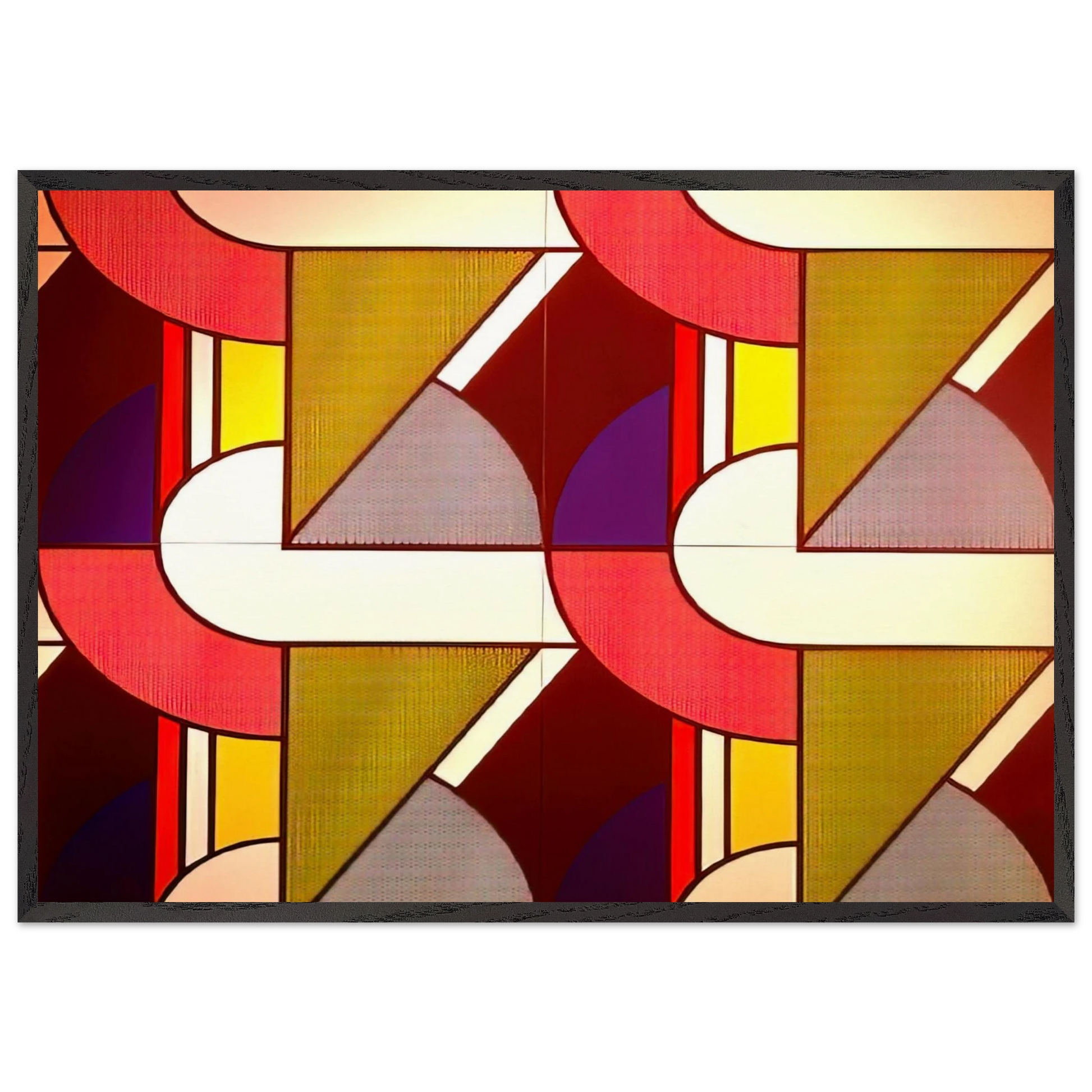 MODULAR PAINTING WITH FOUR PANELS 2 1969 - Roy Lichtenstein Framed Art Print – Black Wooden Frame - Default Title - -Framed Art Print