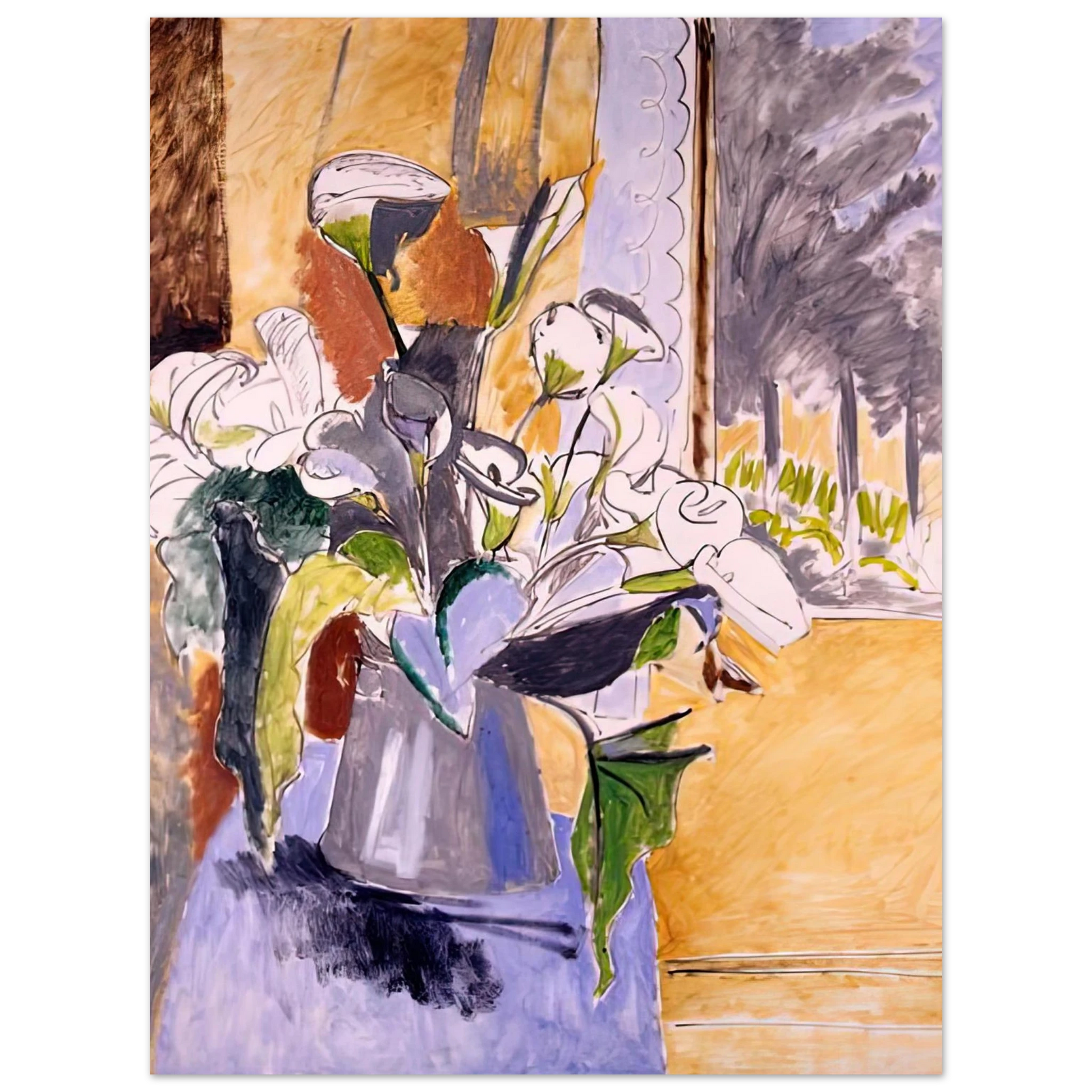 Henri Matisse - BOUQUET OF FLOWERS ON A VERANDA 1912 Fine Art Poster - Default Title
