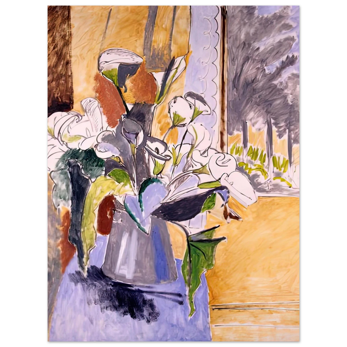 Henri Matisse - BOUQUET OF FLOWERS ON A VERANDA 1912  75x100 cm / 30x40inches Fine Art Poster