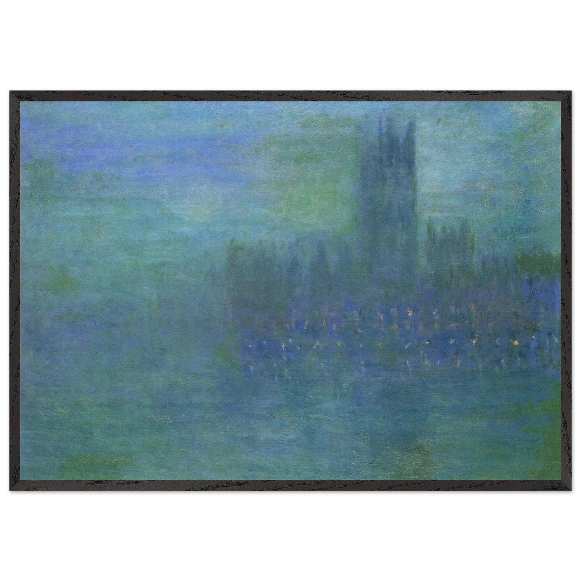 Houses of Parlilament Fog Effect - claude monet Framed Art Print – Black Wooden Frame - Default Title - -Framed Art Print