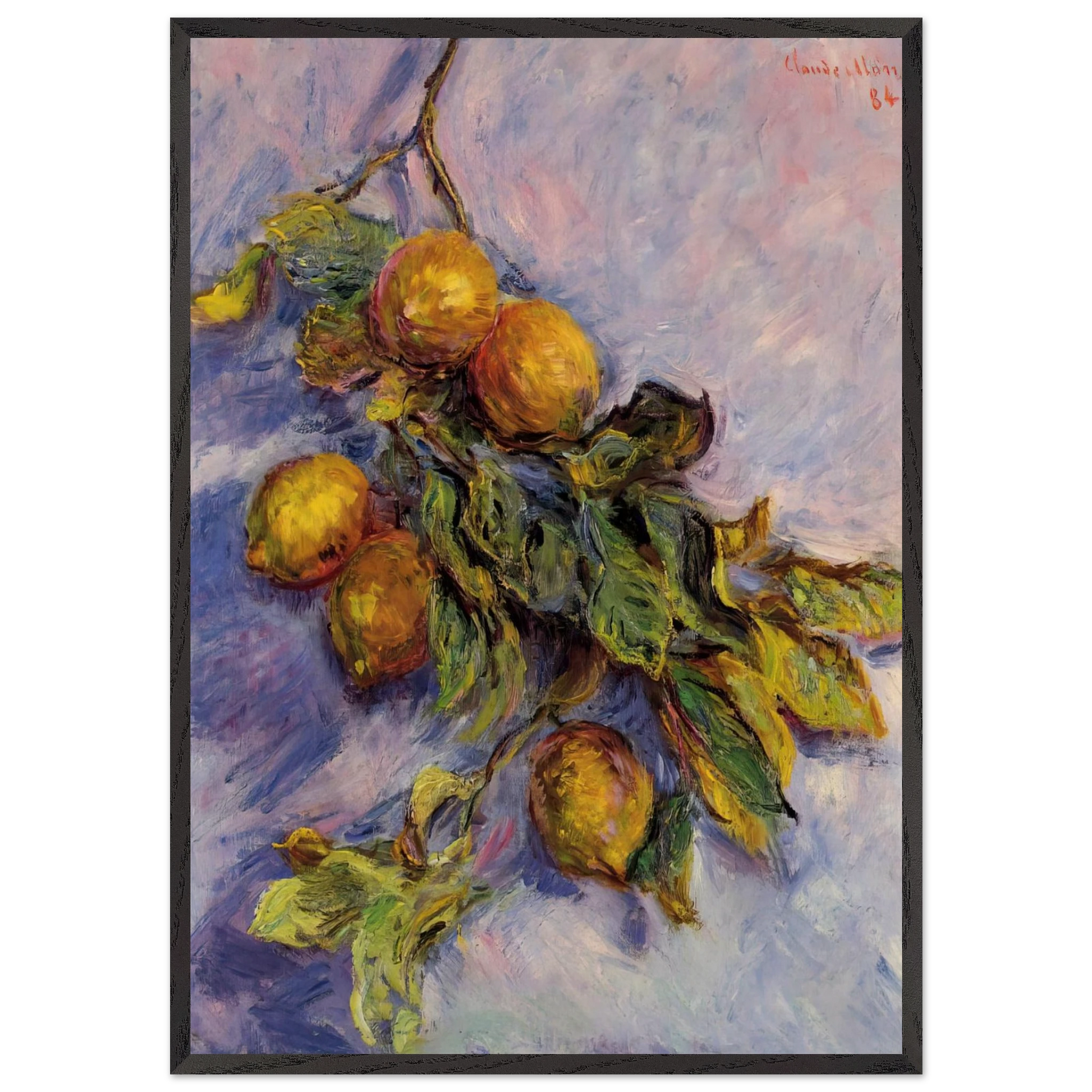 Branch of Lemons - claude monet Framed Art Print – Black Wooden Frame - Default Title - -Framed Art Print