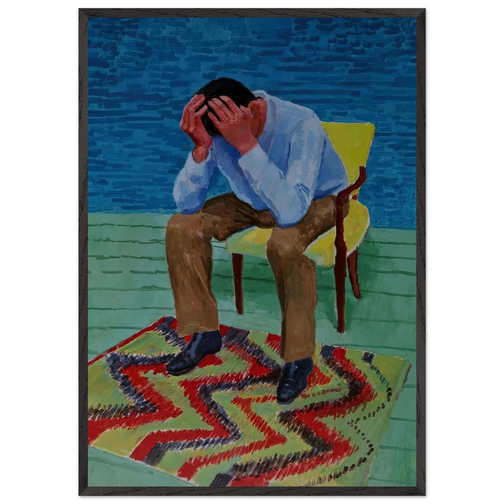David Hockney N16 - David Hockney 70x100 cm / 28x40 inches Framed Art Print – Black Wooden Frame | David Hockney Art | Artwork by David Hockney
