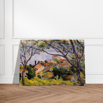 L'Estaque. View through the Trees - Paul Cézanne Acrylic Print - 70x100 cm / 28x40″ inches | Paul Cézanne Wall Art | Paul Cézanne Prints