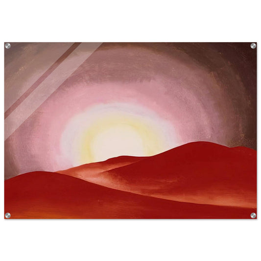 Red Hills, Lake George - Georgia O'Keeffe Acrylic Print - 70x100 cm / 28x40″ inches | Georgia O'Keeffe Wall Art | Georgia O'Keeffe Prints