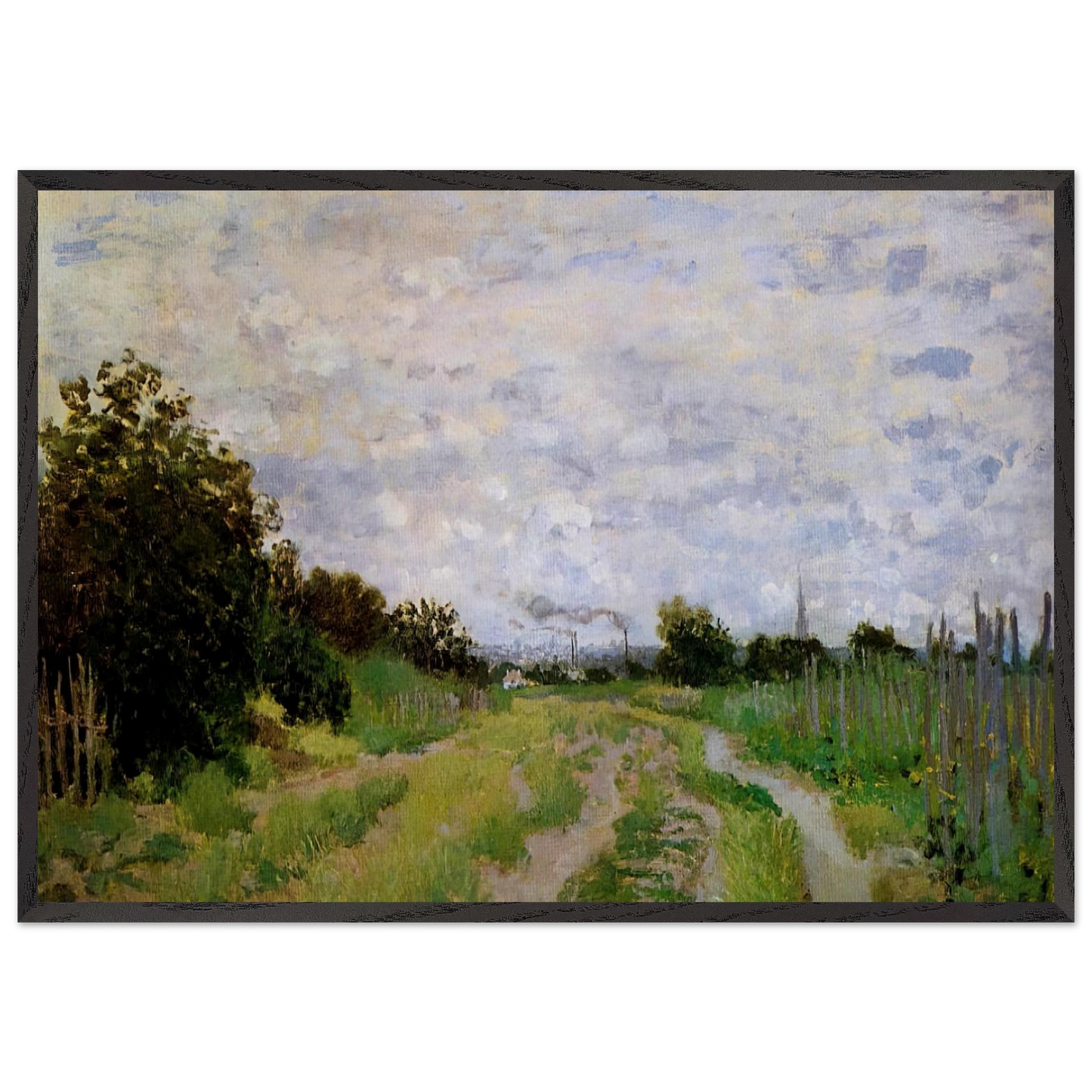 Lane in the Vineyards at Argenteuil - claude monet Framed Art Print – Black Wooden Frame - Default Title - -Framed Art Print