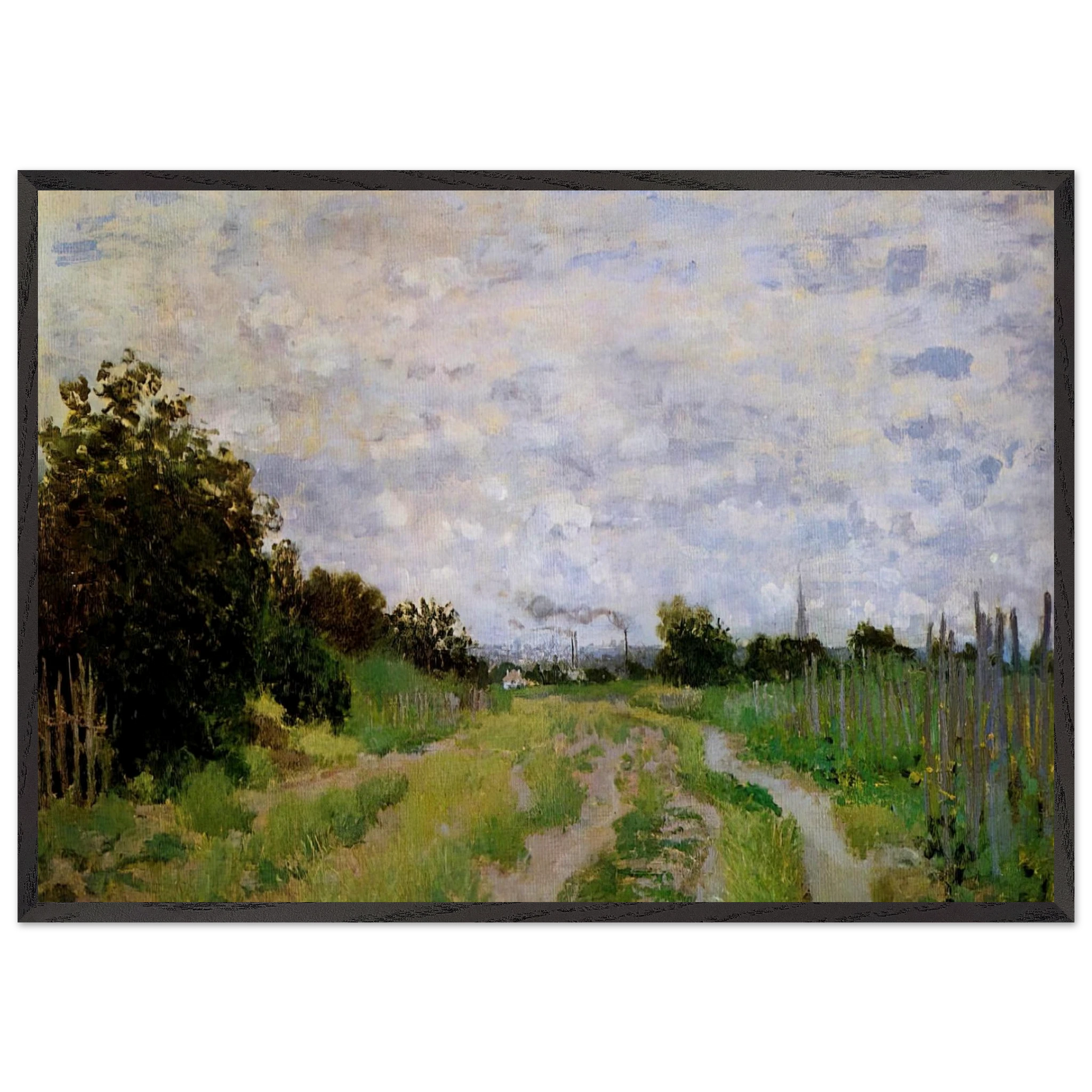 Lane in the Vineyards at Argenteuil - claude monet Framed Art Print – Black Wooden Frame - Default Title - -Framed Art Print