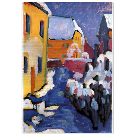 CEMETERY AND VICARAGE IN KOCHEL 1909 - Wassily Kandinsky Brushed Aluminum Print - 70x100 cm / 28x40 inches | Wassily Kandinsky Aluminum Print | Wassily Kandinsky Prints