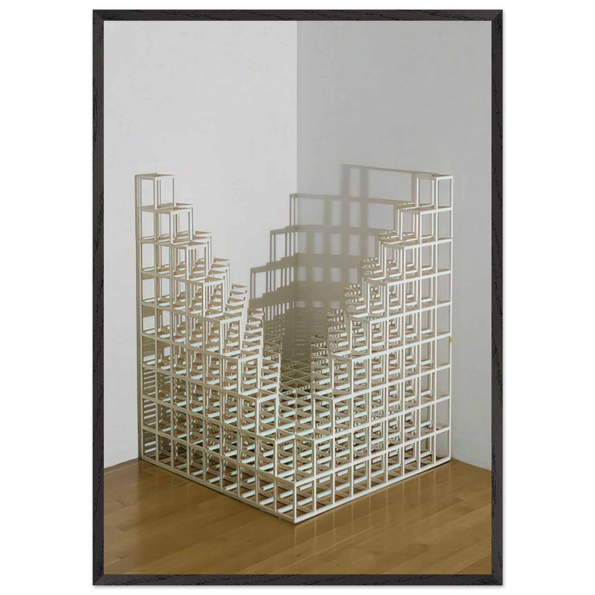 Title Corner piece 4 - Sol LeWitt Framed Art Print – Black Wooden Frame - Default Title - -Framed Art Print