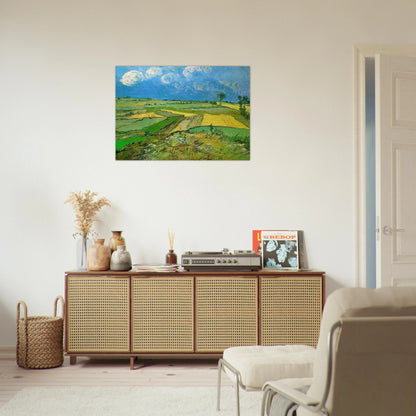 Wheat Fields at Auvers Under Clouded Sky - Vincent van Gogh Brushed Aluminum Print - 70x100 cm / 28x40 inches | Vincent van Gogh Aluminum Print | Vincent van Gogh Prints