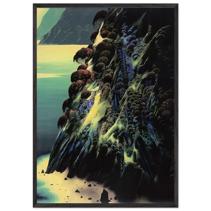 Big Sur Poem - Eyvind Earle 70x100 cm / 28x40 inches Framed Art Print – Black Wooden Frame