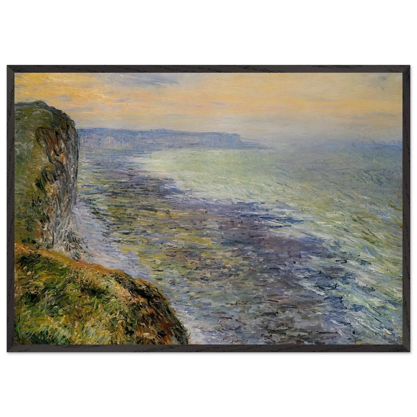 Seascape near Fecamp - claude monet Framed Art Print – Black Wooden Frame - Default Title - -Framed Art Print
