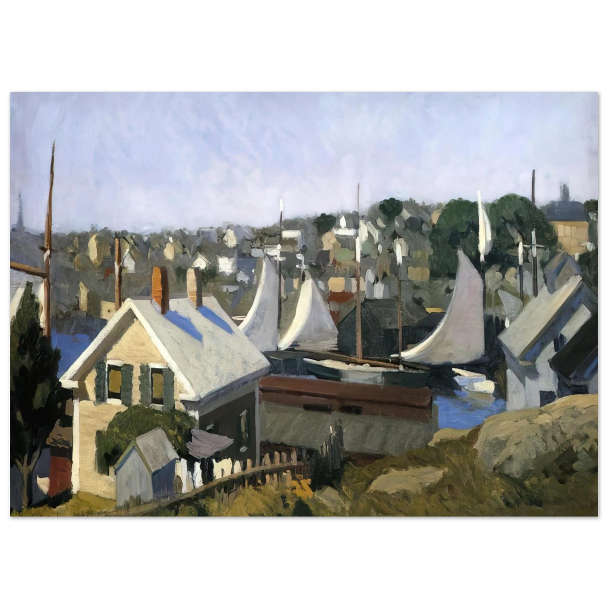 Edward Hopper - Gloucester Harbor Fine Art Poster - 40x60 cm / 16x24 inches