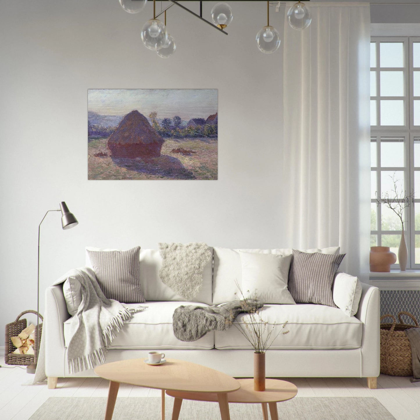 A Haystack in the Evening Sun - claude monet Brushed Aluminum Print - 70x100 cm / 28x40 inches | claude monet Aluminum Print | claude monet Prints
