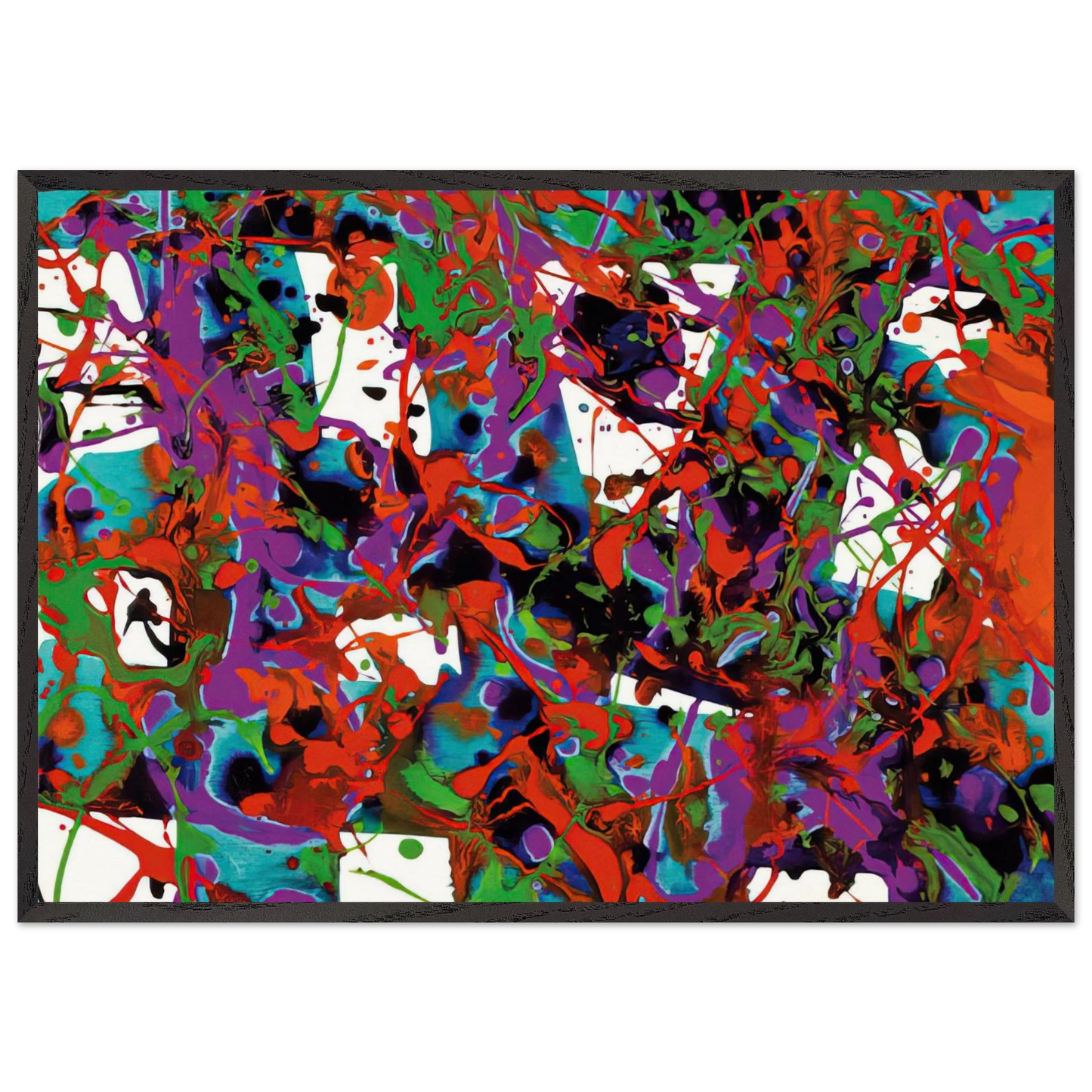 Untitled  SFP94-23  SF94-036  - Sam Francis Framed Art Print – Black Wooden Frame - Default Title - -Framed Art Print