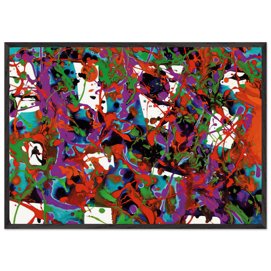 Untitled  SFP94-23  SF94-036  - Sam Francis 70x100 cm / 28x40 inches Framed Art Print – Black Wooden Frame