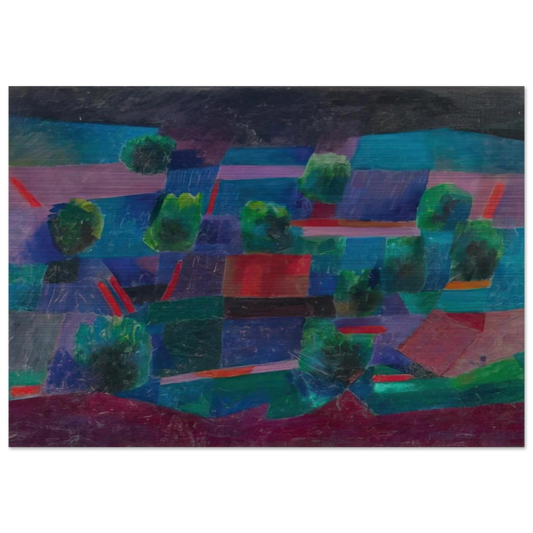Moonlit Landscape - 1958 - Johannes Itten Brushed Aluminum Print - 70x100 cm / 28x40 inches | Johannes Itten Aluminum Print | Johannes Itten Prints