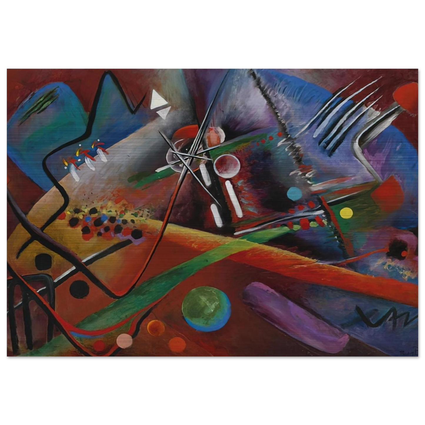 CON ROSO 1918 - Rudolf Bauer Brushed Aluminum Print - 70x100 cm / 28x40 inches | Rudolf Bauer Aluminum Print | Rudolf Bauer Prints