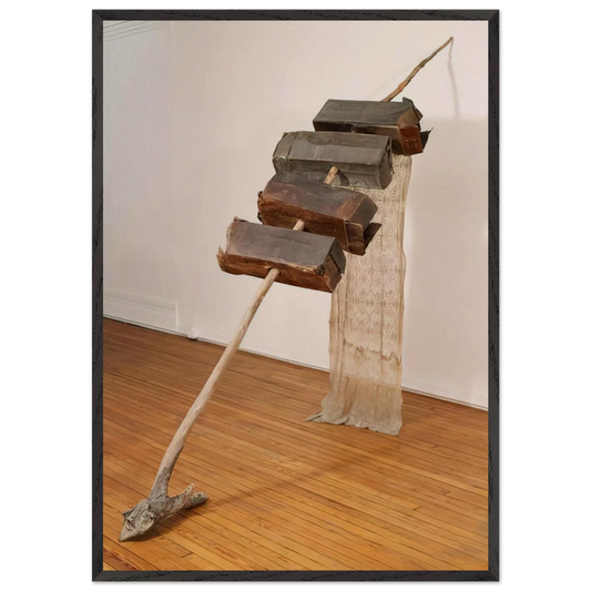 UNTITLED VENETIAN 1973 - Robert Rauschenberg Framed Art Print – Black Wooden Frame - Default Title - -Framed Art Print