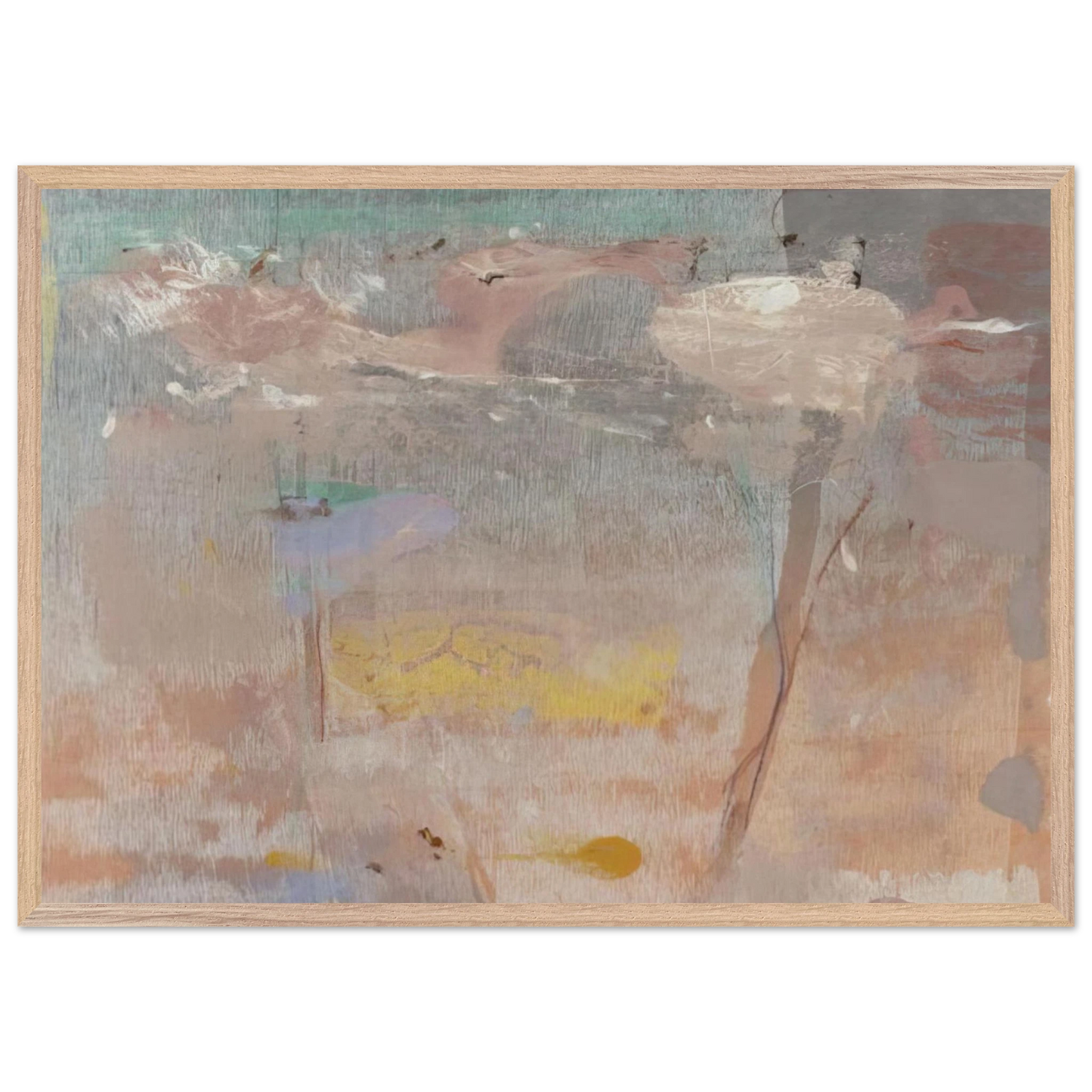 Helen Frankenthaler - Monotype I - 1981 Wall art - A2 (42 x 59.4  cm) - Premium Wooden Framed Poster With Fine Art Paper - White frame